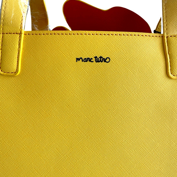 MARC TETRO Dachshund Yellow Mini Lunch Tote Shoulder Handbag Dog Lover Purse NWT - Picture 6 of 10